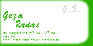 geza radai business card